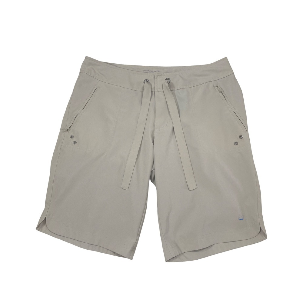 Free Country Womens Hiking Shorts Tan Khaki M Drawstring Outdoor Trail Gorpcore